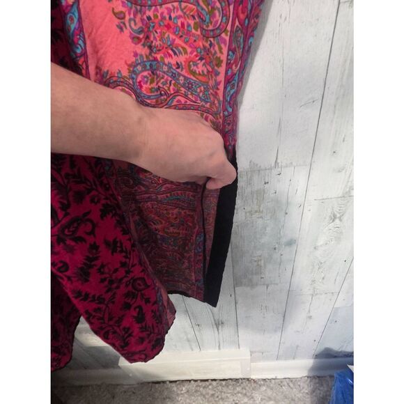 J. Peterman Boho Paisley Pink Kaftan Maxi Dress Sz. S/M - Picture 6 of 8